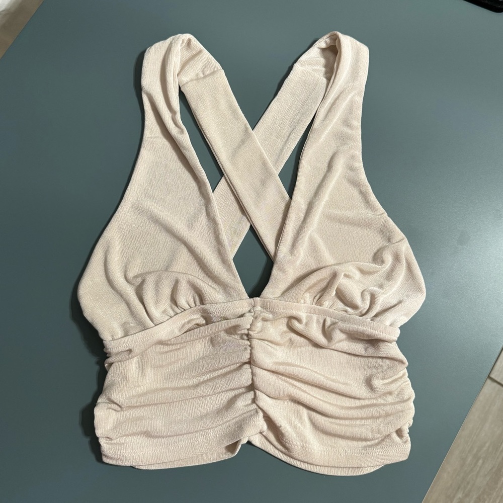 Forever 21 Sz: Small Crisscross Straps, Slinky Material, shimmery